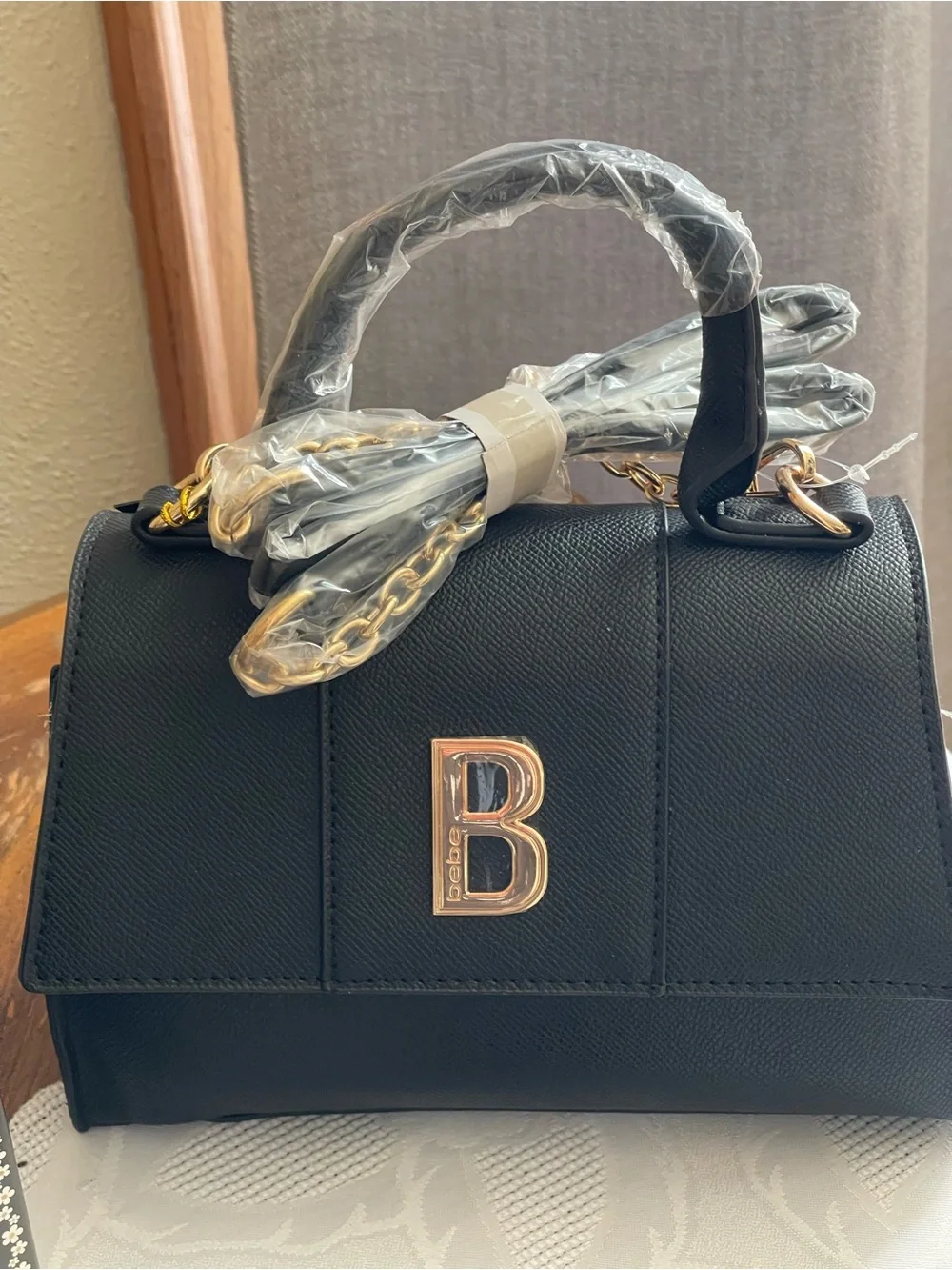 bebe black satchel